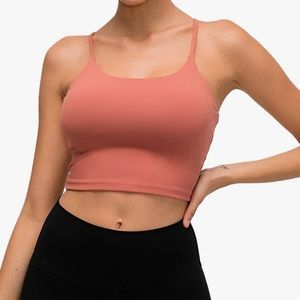 Lemedy Smokey Red Padded Cropped Workout Top